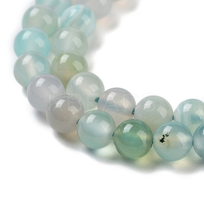 Natural Striped Agate/Banded Agate Bead Strands G-K155-A-6mm-04-1
