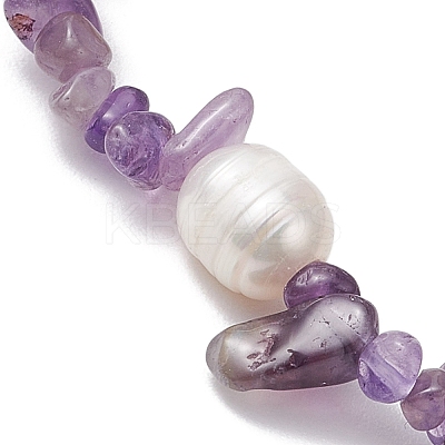 5Pcs 5 Styles Natural Rose Quartz & Quartz Crystal & Howlite & Green Aventurine & Amethyst Chip Beaded Stretch Bracelets for Women BJEW-JB10935-1