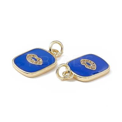 Brass Micro Pave Cubic Zirconia Charms KK-E068-VB436-1-1