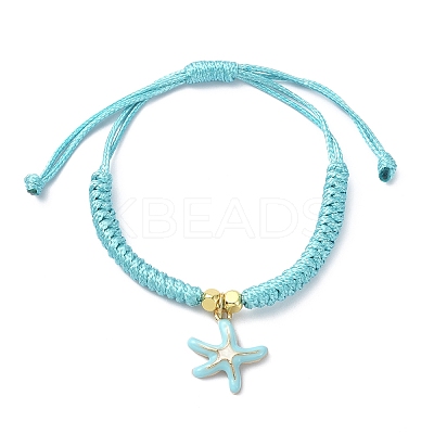 Starfish Shape Alloy Enamel Pendant Bracelets BJEW-JB09883-02-1