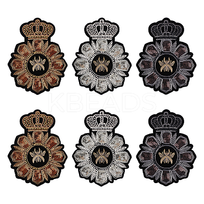 3Pcs 3 Colors Computerized Embroidery Cloth Iron on/Sew on Patches PATC-ME0001-24-1