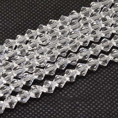 Imitate Austrian Crystal Bicone Glass Beads Strands GLAA-F029-6x6mm-13-1