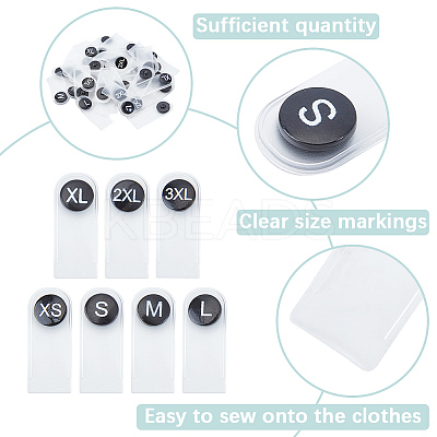210Pcs 7 Styles Plastic Clothing Size Labels FIND-CY0001-86A-1