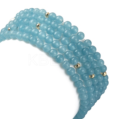 5Pcs 5 Style Natural Dyed White Jade & Pearl & Shell Star Beaded Stretch Bracelets Set BJEW-JB09495-05-1