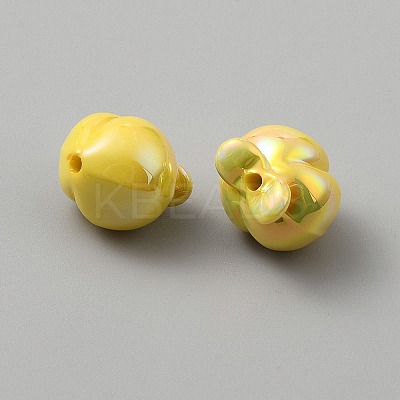 UV Plating Opaque Acrylic Beads OACR-A039-01B-1