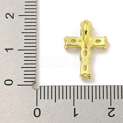 Rack Plating Brass Micro Pave Cubic Zirconia Pendants KK-C074-25G-01-1