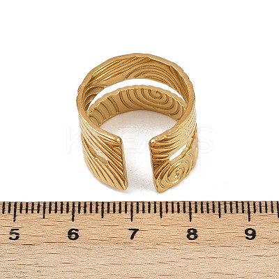 304 Stainless Steel Cuff Open Rings for Women LS-RJEW-H255-01G-06-1