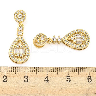 Rack Plating Brass Micro Pave Clear Cubic Zirconia Charms KK-F089-05G-1