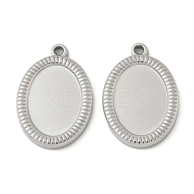 304 Stainless Steel Pendant Cabochon Settings STAS-D127-18A-P-1