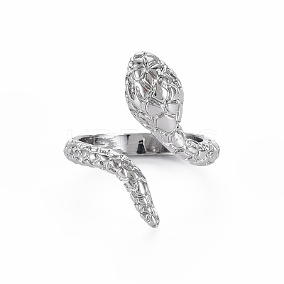 Snake Shape Rack Plating Alloy Cuff Rings RJEW-Q163-012B-RS-1