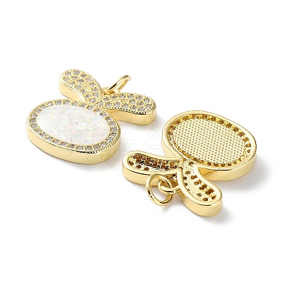 Rack Plating Brass Micro Pave Cubic Zirconia Pendants KK-C041-12G-1