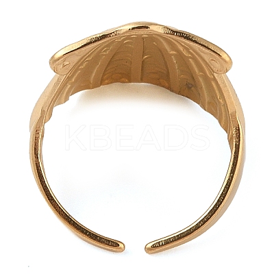 Ion Plating(IP) 304 Stainless Steel Shell Shape Open Cuff Rings for Women LS-RJEW-Z057-01G-1