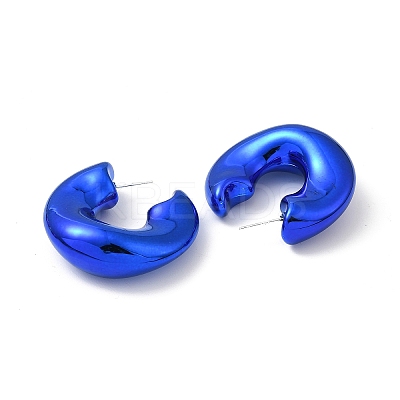 Acrylic Ring Stud Earrings EJEW-P251-35-1