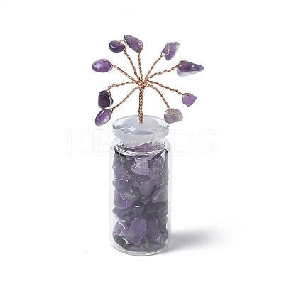 Natural Amethyst Chips Tree Decorations DJEW-P021-E04-1