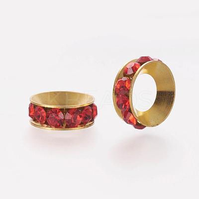 Brass Spacer Beads with Grade A Rhinestone RB-K050-9mm-B02-1