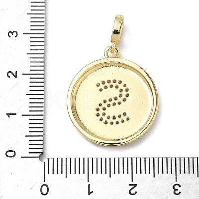Brass Micro Pave Clear Cubic Zirconia Pendants KK-L253-17G-S-1