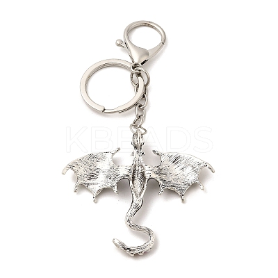 Dragon Alloy Rhinestone Pendant Keychains KEYC-G065-01D-1