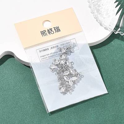 SHEGRACE Brass Pave Cubic Zirconia Horse Eye Connector Charms XGRQ2O435-436A-P-1