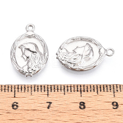 304 Stainless Steel Pendants STAS-T065-75P-1