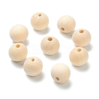 Natural Unfinished Wood Beads WOOD-XCP0001-19A-1