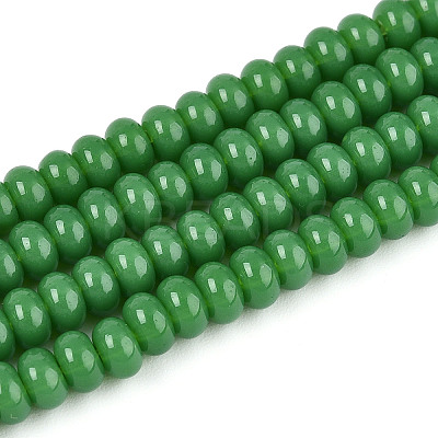 Opaque Spray Painted Glass Beads GLAA-ZX008-4mm-18T-1