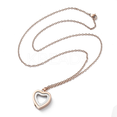 304 Stainless Steel Heart Urn Ashes Necklaces STAS-Z106-09RG-02-1