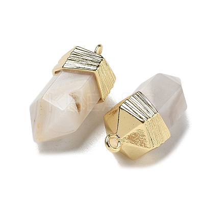 Natural Crazy Agate Faceted Pendants G-G181-03G-09-1