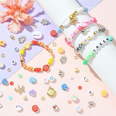 DIY Polymer Clay & Acrylic Beads Bracelets Making Kits DIY-YW0009-58-1