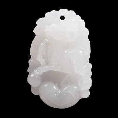 Natural White Jade Carved Pendants LS-G-S384-01H-1