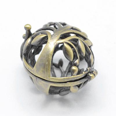 Brass Rack Plating Cage Pendants KK-F722-43AB-RS-1