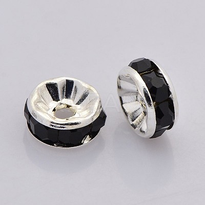 Brass Rhinestone Spacer Beads RB-A014-Z6mm-02S-NF-1