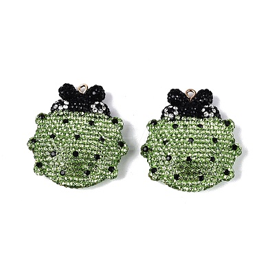 Handmade Polymer Clay & Rhinestone Big Pendants FIND-Q123-01E-1