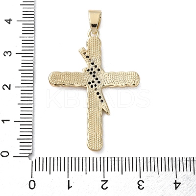 Brass Micro Pave Clear Cubic Zirconia Pendants KK-A212-06H-G-1