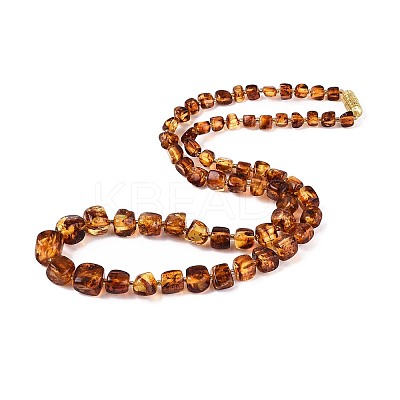 Natural Amber Nuggets Graduated Beaded Necklaces NJEW-T019-04-1