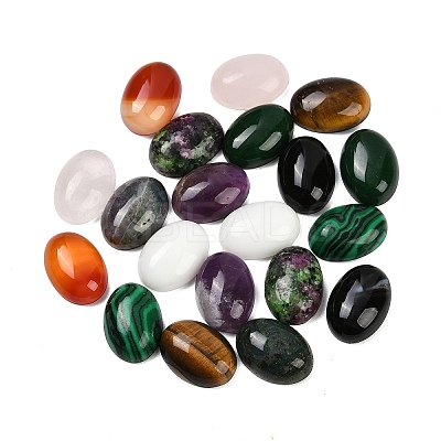 20Pcs 10 Style Natural & Synthetic Mixed Gemstone Cabochons Kit G-SC0002-32-1