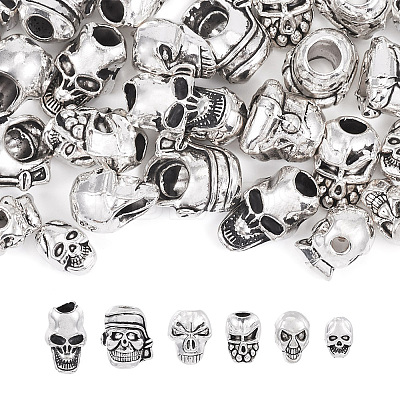 28Pcs 7 Styles Tibetan Style Alloy Beads TIBEB-TA0001-30-1