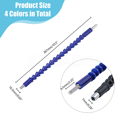 4Pcs 4 Colors Plastic and Carbon Steel Electric Drill Hose Connection Shaft FIND-DC0005-42-1