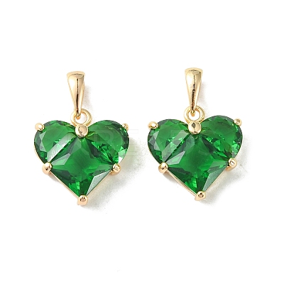Brass Micro Pave Cubic Zirconia Charms KK-L208-03G-02-1