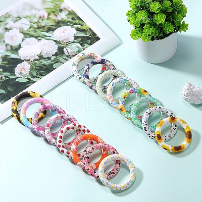 5Pcs Ring Food Grade Eco-Friendly Silicone Beads JX893C-1