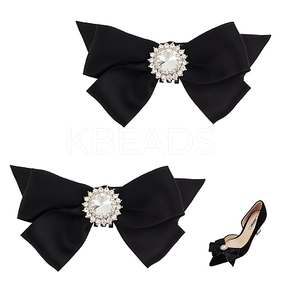 Polyester Bowknot Shoe Decorations AJEW-WH0323-22P-1