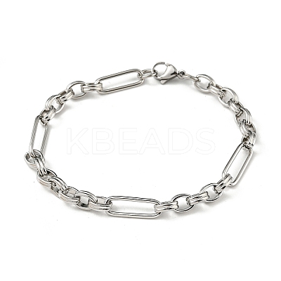 Non-Tarnish 201 Stainless Steel Figaro Chain Bracelets STAS-Z056-09P-1