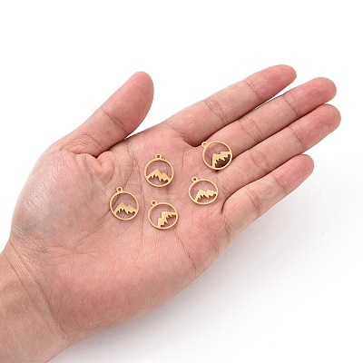 201 Stainless Steel Laser Cut Pendants STAS-S105-T901-2G-1