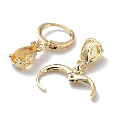 Real 18K Gold Plated Brass Dangle Hoop Earrings EJEW-L269-045G-04-1