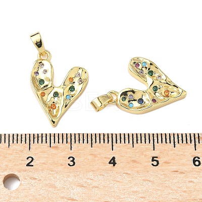 Brass Micro Pave Clear Cubic Zirconia Pendants KK-B139-03G-1