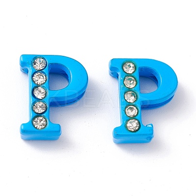 Spray Painted Zinc Alloy Slide Charms ALRI-WH0005-13P-1