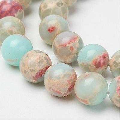 Synthetic Aqua Terra Jasper Beads Strands G-P237-02-10mm-1