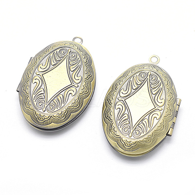 Brass Locket Pendants X-KK-F717-08AB-NR-1