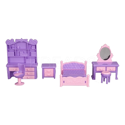 Plastic Bedroom Furniture Kit Miniature Ornaments PW-WGCBD6E-03-1