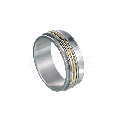 201 Stainless Steel Wide Band Rotating Finger Rings FS-WGEF0B4-13-1