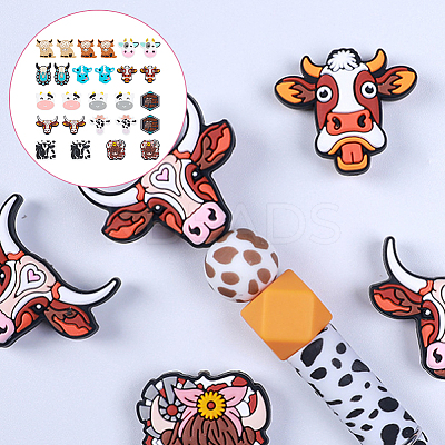 13 Styles Cattle Food Grade Eco-Friendly Silicone Focal Beads SIL-AN0001-04-1